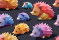 AI generated illustration of fierce looking hedgehogs