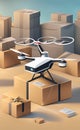 AI generated illustration of a drone delivering a parcel