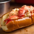 AI generated illustration of A freshly cut lobster roll