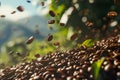 AI generated illustration of freshly harvested coffee beans Royalty Free Stock Photo