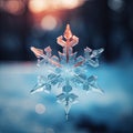 AI generated illustration of a frozen snowflake
