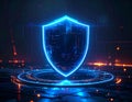Cyber Security Digital Shield for Data Protection and Network Safety Royalty Free Stock Photo