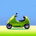 AI generated illustration of a futuristic green sleek electric moped