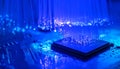 Futuristic Artificial Intelligence Processor Chip with Fiber Optic Data Streams and Semiconductor Technology Royalty Free Stock Photo