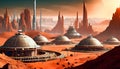 A space colony on a red planet