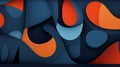 geometric background with abstract shapes in various shades of orange and blue Royalty Free Stock Photo