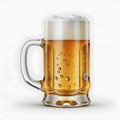 AI generated illustration of a glass of beer isolated on white background Royalty Free Stock Photo