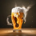 AI generated illustration of a glass of cold beer Royalty Free Stock Photo