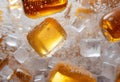 a group of pieces of glass sitting in a pile of ice Royalty Free Stock Photo