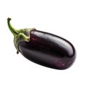 AI generated illustration of a glossy purple eggplant isolated on a pristine white background Royalty Free Stock Photo