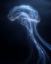 Glowing Artificial Intelligence Brain Made of Particles on Dark Background Royalty Free Stock Photo