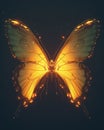 AI generated illustration of a glowing butterfly with folded wings and sparkling beauty