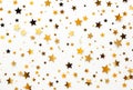 gold stars against a white background and space for text stock photo Royalty Free Stock Photo