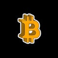 AI generated illustration of a golden bitcoin logo on black background Royalty Free Stock Photo