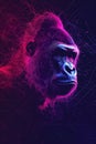 a gorilla in the night with many lines around it and the face Royalty Free Stock Photo