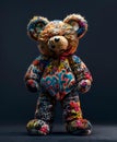there is a large stuffed teddy bear that is covered with graffiti Royalty Free Stock Photo