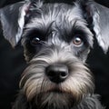 AI generated illustration of a gray Schnauzer portrait