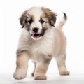 AI-generated illustration of a great pyrenees puppy isolated on a white background Royalty Free Stock Photo