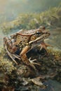 AI generated illustration of a Greek Stream Frog (Rana graeca) in the cool pools of Greece
