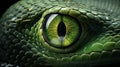 AI generated illustration of a green python eye Royalty Free Stock Photo