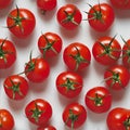 AI generated illustration of a group of ripe red tomatoes arranged on a table