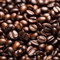 AI generated illustration of A heap of freshly roasted brown coffee beans