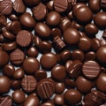 AI generated illustration of a heap of round, delectable chocolate confections