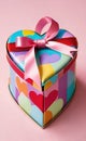 AI generated illustration of an heart shaped box for a gift