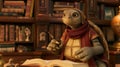 AI generated illustration of a historian tortoise Royalty Free Stock Photo