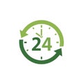 AI generated illustration of 24 hours symbol - time passing by concept Royalty Free Stock Photo