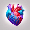 AI generated illustration of a human heart on a white background Royalty Free Stock Photo