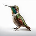 AI generated illustration of a hummingbird on a white backdrop