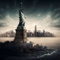 AI generated illustration of the iconic Statue of Liberty in New York City, USA