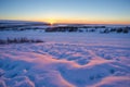 AI generated illustration of an idyllic winter landscape featuring a snow-covered field