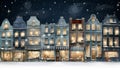 AI generated illustration of An idyllic winter scene featuring a small town