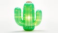 a cactus lamp is glowing up in the sky on a white background