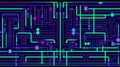 AI generated illustration of an illuminated circuit board with multi-colored LEDs Royalty Free Stock Photo