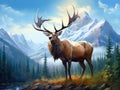 Bull elk Royalty Free Stock Photo