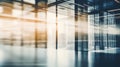 empty lobby in modern office building, with glass and steel columns Royalty Free Stock Photo