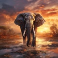 Elephant in wild Royalty Free Stock Photo