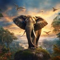 Elephant in wild Royalty Free Stock Photo