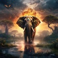 Elephant in wild Royalty Free Stock Photo