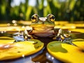 Frog on lily pad Royalty Free Stock Photo