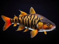 Groupd of Tiger barb or Sumatra barb Puntius tetrazona tropical aquarium fish isolated Royalty Free Stock Photo