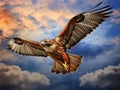 Hawk in flight