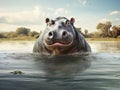 Hippo in lake Royalty Free Stock Photo