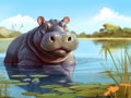 Hippo in lake Royalty Free Stock Photo