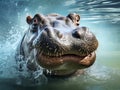 Hippo in the water