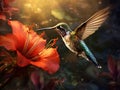 Hummingbird feeding