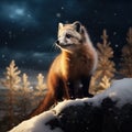 Marten on the snow